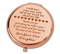 Ximalun Mother of The Groom Gifts from Bride Thank You for Raising The Man of My Dreams Compact Makeup Mirror for Mother in Law Wedding Gifts Bridal Shower Gifts Christmas Birthday Gifts