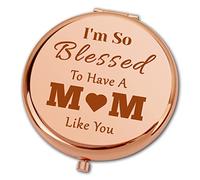 Ximalun Mum Gifts Christmas Birthday Gifts for Mum I'm So Blessed to Have A Mom Like You Compact Makeup Mirror for Mum Mum Gifts from Daughter Son