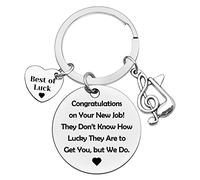 Ximalun Music Teacher Keyring Music Teacher Leaving Gifts for Colleague New Job Gift for Musician Colleague Farewell Gift Goodbye Good Luck Going Away Gift for Music Teacher Coworker