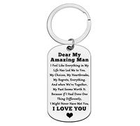 Ximalun My Man Gift I Love You Keyring Gifts for Boyfriend Husband Fiance Anniversary Keyring Gifts for Him Christmas Birthday Wedding Gifts Valentines Day Gifts for Men