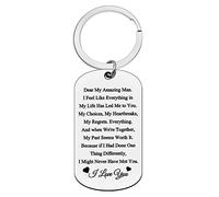 Ximalun My Man Gifts for Him I Love You Keyring Gifts for Boyfriend Husband Fiance Wedding Anniversary Christmas Birthday Gifts Fathers Day Valentines Day Gifts for Men