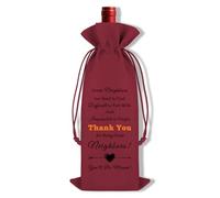 Ximalun Neighbor Gifts Moving Away Leaving Gifts for Neighbor Great Neighbors are Hard to Find Wine Bag Housewarming Gift for Neighbor Goodbye Farewell Gifts for Neighbor