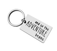 Ximalun New Adventure Gifts College Graduation Gifts and So The Adventure Begins Keyring New Job Gift for Friends Family Coworker New Beginnings Gift Inspirational Gifts for Women Men