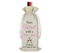 Ximalun New Job Gifts Wine Bag Pairs Well with a New Job Wine Bag Colleague Leaving Gift Promotion Gift Goodbye Farewell Going Away Gifts for Coworker Resigned Colleague Boss Friends