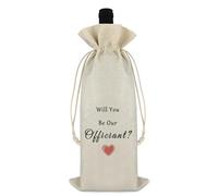 Ximalun Officiant Gift Wine Bag Wedding Appreciation Gift for Wedding Planner Officiant Gift Idea Pastor Gift Officiant Proposal Gift Thank You Gift for Wedding Officiant Drawstring Wine Bottle Bag