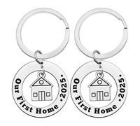 Ximalun Our First Home 2025 Keyring Set New Home Keyring New House Keyring First Home Gifts for Couple Friend Family Housewarming Gifts for New Homeowner