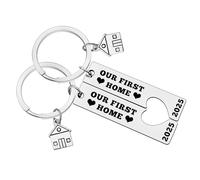 Ximalun Our First Home Keyrings 2025 New Home Keyring Housewarming Gifts for New Homeowner New House Keyring Moving in Gifts First Home Gifts for Couples Friends Family