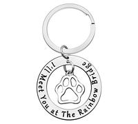 Ximalun Pet Memorial Gift Keyring Pet Loss Gift I'll Meet You at The Rainbow Bridge Keyring Loss of Dog or Cat Memorial Gift Remembrance Bereavement Gift Pet Sympathy Gift for Loss of Dog Cat
