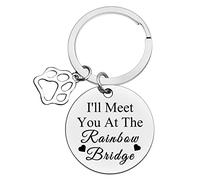 Ximalun Pet Memorial Gifts Keyring Pet Loss Gifts I'll Meet You at The Rainbow Bridge Keyring In Memory of Pet Gift Pet Owner Remembrance Gifts Loss of Dog Cat Sympathy Condolences Gifts