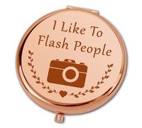 Ximalun Photographer Gifts for Women I Like to Flash People Compact Makeup Mirror Videographer Gift Christmas Birthday Gift Photography Gifts for Photographer Photography Lovers
