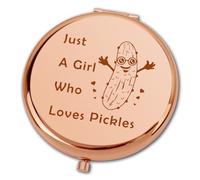 Ximalun Pickle Lover Gift Just A Girl Who Loves Pickles Compact Makeup Mirror Pickle Food Party Gift Dill Pickle Gift Christmas Birthday Gifts Pickle Gifts for Women Girls