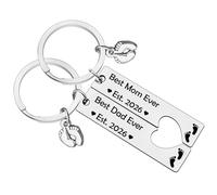 Ximalun Pregnancy Announcement Gifts Mommy and Daddy to Be Keyring Set First Tim Mum and Dad Gifts New Parent to be Gifts New Mum Gifts New Dad Keyring Christmas Mothers Day Fathers Day Gift