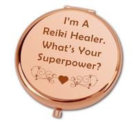Ximalun Reiki Healer Thank You Gift I’m A Reiki Healer What’s Your Superpower Compact Makeup Mirror Reiki Master Gift Reiki Healing Gift Christmas Birthday Inspirational Gift for Women