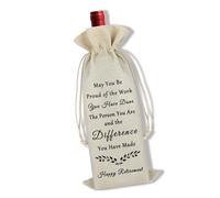 Ximalun Retirement Gifts for Women Men Burlap Wine Bags with Drawstring Leaving Gifts for Colleagues Happy Retirement Gifts for Friend Mum Dad Teacher Nurse Employee Colleague