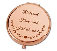 Ximalun Retirement Gifts for Women Retired Free and Fabulous Compact Makeup Mirror for Colleagues Boss Leaving Farewell Goodbye Retirement Gifts for Friends Sister Mum Grandma Auntie