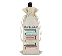 Ximalun Retirement Wine Bag Happy Retirement Gifts for Men Women Friends Family Farewell Leaving Gift for Colleagues Burlap Wine Bottle Bag Retirement Gifts for Boss Employee Teacher Nurse