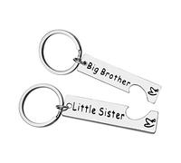 Ximalun Sister Brother Keyring Set Brother and Sister Gifts for Little Sister Big Brother Keyring Set for Little Sister Gifts from Brother Christmas Birthday Gifts Family Gifts for Sister Brother