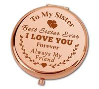 Ximalun Sister Gifts from Sister Christmas Birthday Gifts for Sister Best Sister Ever Compact Makeup Mirror for Sister Graduation Going Away Gifts Sister Gifts for Women Best Friend