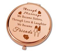 Ximalun Sister in Law Gifts Christmas Birthday Gifts for Sister in Law Through Marriage We Became Sisters Compact Makeup Mirror Mothers Day Wedding Day Gift for Sister in Law