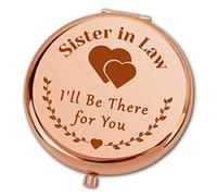 Ximalun Sister In Law Gifts Sister In Law I'll Be There for You Compact Makeup Mirror Travel Folding Mirror for Sister In Law Wedding Gifts Christmas Birthday Gifts for Sister In Law