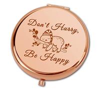 Ximalun Sloth Gifts for Women Girls Don't Hurry Be Happy Compact Makeup Mirror for Sloth Lover Christmas Birthday Gifts for Friend Sister Daughter Granddaughter Niece Mum Auntie Wife