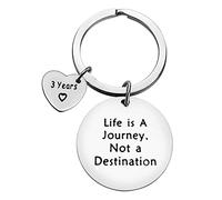 Ximalun Sobriety Gifts Keyring Life is A Journey Not A Destination Keyring 3 Year Sobriety Anniversary Addiction Recovery Gift AA Gift NA Gift AA Recovery Sober Gifts for Men Women