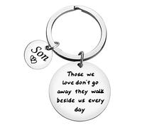 Ximalun Son Memorial Gifts Keyring Loss of Son Gifts Those We Love Don't Go Away They Walk Beside Us Every Day Keyring Remembrance Bereavement Gifts Sympathy Gifts for Loss of Son