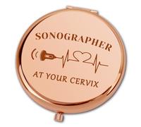 Ximalun Sonographer Gift for Women Ultrasound Tech Gift Radiologist Gift Sonographer at Your Cervix Compact Makeup Mirror Radiologic Technologists Gift Christmas Birthday Appreciation Gift