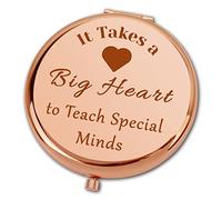 Ximalun Special Education Teacher Gifts for Women It Takes A Big Heart to Teach Special Minds Compact Mirror for Teacher Retirement Teachers' Day Christmas Birthday Appreciation Gifts for Teacher
