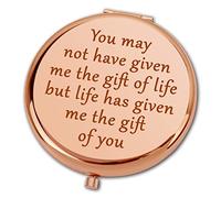 Ximalun Step Mum Gifts You May Not Have Given Me The Gift Of Life Compact Makeup Mirror for Bonus Mum Adoptive Mum Gift Christmas Birthday Gifts for Step Mum
