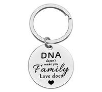 Ximalun Step Mum Keyring Step Dad Gifts DNA Doesn't Make You Family Love Does Keyring Step Parent Gifts Stepchild Adoption Gifts Christmas Birthday Gifts Mothers Day Fathers Day Gift