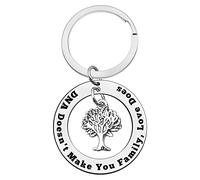 Ximalun Step Parent Gift Keyring DNA Doesn't Make You Family Love Does Keyring Gift for Step Mum Step Dad Fathers Day Mothers Day Adoption Gift Christmas Birthday Gift for Bonus Mum Dad