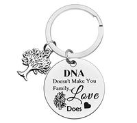 Ximalun Step Parent Gifts Keyring DNA Doesn't Make You Family Love Does Keyring Step Mum Gifts Step Dad Gifts Adoption Gifts Mothers Fathers Day Gift Christmas Birthday Gifts