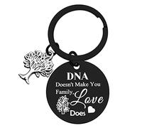 Ximalun Step Parent Keyring Gifts DNA Doesn't Make You Family Love Does Keyring Gifts for Step Mum Step Dad Gift Mothers Fathers Day Gift Adoption Gifts Christmas Birthday Gifts for Step Parent