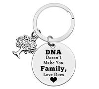 Ximalun Step Parent Keyring Gifts DNA Doesn't Make You Family Love Does Keyring Step Mum Gifts Step Dad Gifts Adoption Gifts Christmas Birthday Mothers Day Fathers Day Gift