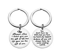 Ximalun Stepson Gifts Bonus Son Keyring Adoption Gifts Son in Law Gifts Christmas Birthday Gifts for Bonus Son Wedding Gift Fathers Day Gift Stepson Gifts from Step mum