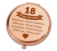 Ximalun Sweet 18 Birthday Gifts for Girls Happy 18th Birthday Gifts for Sister Daughter Granddaughter Niece Friend Bestie Compact Makeup Mirror for Her 18 Year Old Birthday Gifts for Girls