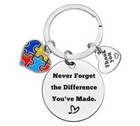 Ximalun Thank You Gifts for Autism Teacher Autism Awareness Keyring Special Education Teacher Gift ABA Therapist Appreciation Gift SPED Teacher's Gift Retirement Leaving Christmas Birthday Gift