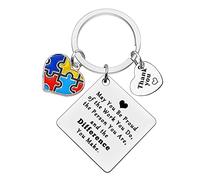 Ximalun Thank You Gifts for Autism Teacher Special Education Teacher ABA Therapist Appreciation Gifts Autism Awareness Gifts Keyring SPED Teacher's Gift Christmas Birthday Retirement Gifts