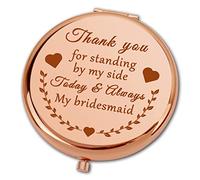 Ximalun Thank You Gifts for Bridesmaid Thank You for Standing by My Side Compact Makeup Mirror for Maid of Honor Bachelorette Party Gift Bride Shower Gift Bridesmaid Gifts for Wedding Day