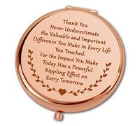 Ximalun Thank You Gifts for Women Never Underestimate the Valuable and Difference You Make Compact Makeup Mirror Appreciation Gifts for Social Worker Volunteer Nurse Teacher