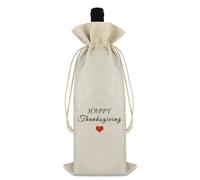 Ximalun Thanksgiving Decorations Wine Bag Thanksgiving Gift for Friends Family Boss Colleague Teacher Coach Thanksgiving Themed Gift Wine Bottle Bag Happy Thanksgiving Gift for Women Men