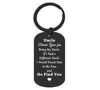 Ximalun Uncle Gifts Keyring Christmas Birthday Gifts for Uncle Thank You for Being My Uncle Keyring Uncle Gifts from Niece Nephew Thanksgiving Day Fathers Day Gift for Uncle