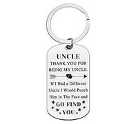 Ximalun Uncle Gifts Uncle Keyring Birthday Gifts for Uncle Thank You for Being My Uncle Keyring Fathers Day Gift Christmas Thanksgiving Gifts Uncle Gifts from Niece Nephew