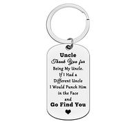 Ximalun Uncle Keyring Gifts Christmas Birthday Gifts for Uncle Thank You for Being My Uncle Keyring Thanksgiving Day Fathers Day Gift Uncle Gifts from Niece Nephew
