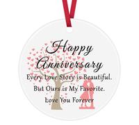 Ximalun Wedding Anniversary Ornament Keepsake for Couple - Ceramic, Love, Anniversary Occasion Gift