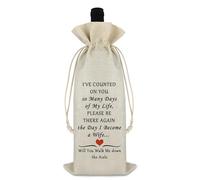 Ximalun Wedding Gift for Dad Mum Bridesmaid Proposal Gift Wine Bag Engagement Wedding Gift for Friends Family Maid of Honour Proposal Gift Wine Bottle Bag Bridesmaid Gift from Bride