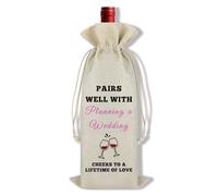 Ximalun Wedding Gifts for Couple Wedding Wine Bag Engagement Gifts Engagement Wine Bag Bridal Shower Gift Wedding Planning Gift Pairs Well with Planning A Wedding Wine Bag