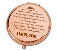 Ximalun Wedding Gifts for Mum from Daughter Mother of The Bride Gifts Wedding Keepsake Compact Makeup Mirror for Mum Christmas Birthday from Daughter