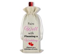 Ximalun Wedding Gifts Wine Bag Mr and Mrs Wedding Gift for Couple Engagement Gift Engagement Wine Bag Bridal Shower Gift Wedding Planning Gift Pairs Well with Planning A Wedding